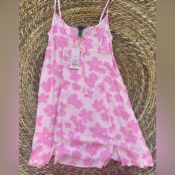 Pink Floral Mini Dress - Picture 1 of 3